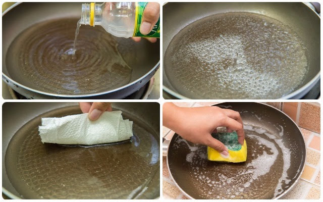 Use vinegar to clean non-stick pans