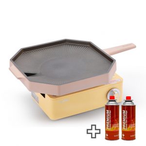 Bo 02 mon Bep gas Twinkle Mini Chao nuong Dr.Hows BBQ Pallete tang 02 chai gas
